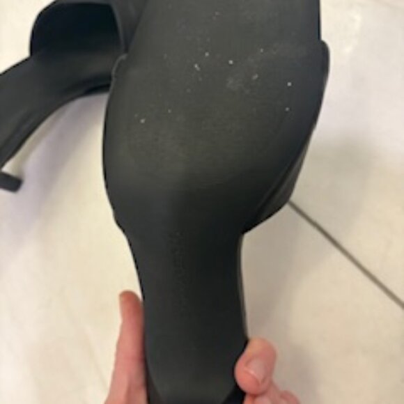 NWOT Banana Republic Genuine Leather kitten heal sandals black sz 10 - Picture 4 of 10